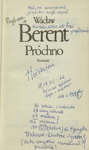 Wacław Berent, „Próchno”, Wydawnictwo Literackie, Kraków 1971