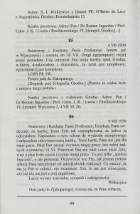 Roman Ingarden, Stanisław Ignacy Witkiewicz, „Korespondencja filozoficzna”,  IFiS PAN, Warszawa 2002