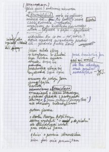 Tadeusz Różewicz, rękopis redakcji wiersza „Patyczek ***[pustoszejący Kraków]” w wersji brudnopisowej