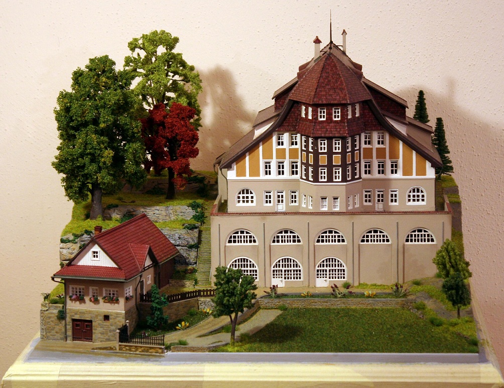 Diorama Boberhaus i dom ogrodnika, wykonał: Rainer Dierchen, materiały Lwóweckiego Towarzystwa Regionalnego